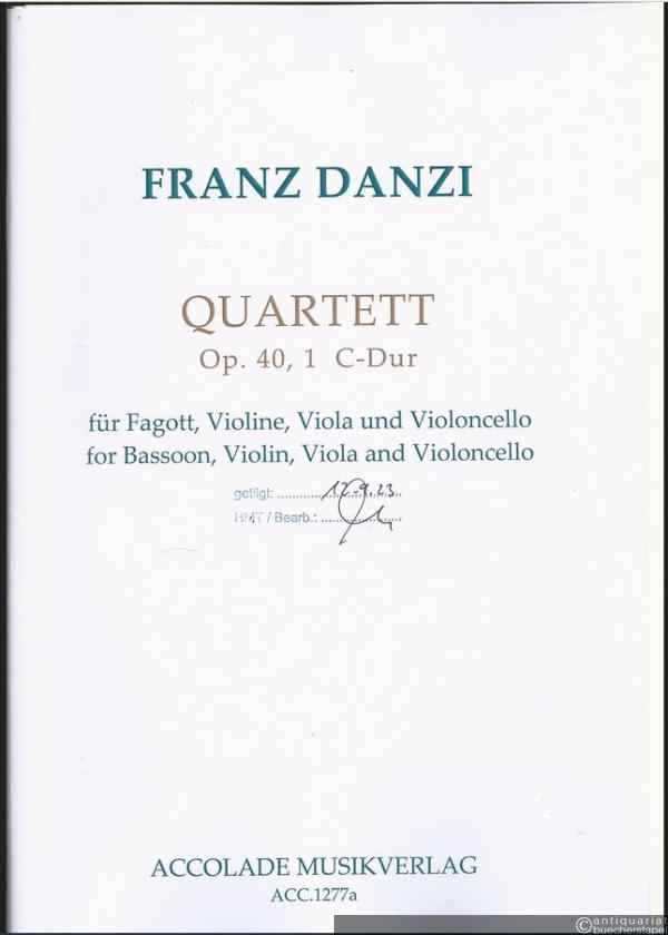  - Quartett Op. 40,1 C-Dur für Fagott, Violine, Viola und Violoncello (= ACC.1277a). Partitur und Stimmen.