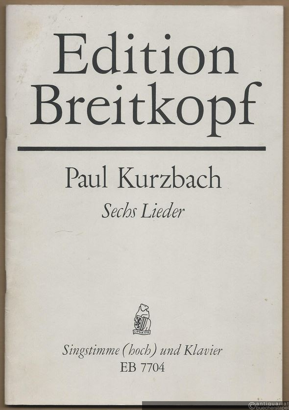  - Sechs Lieder auf Gedichte von Peter Hacks für eine Singstimme (hoch) und Klavier (= Edition Breitkopf, Nr. 7704).
