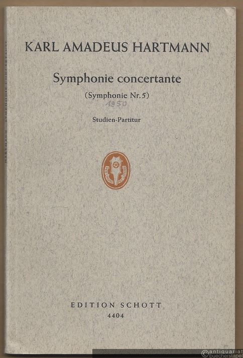  - Symphonie concertante (Symphonie Nr. 5) für Orchester (= Edition Schott, Nr. 4404). Studien-Partitur.