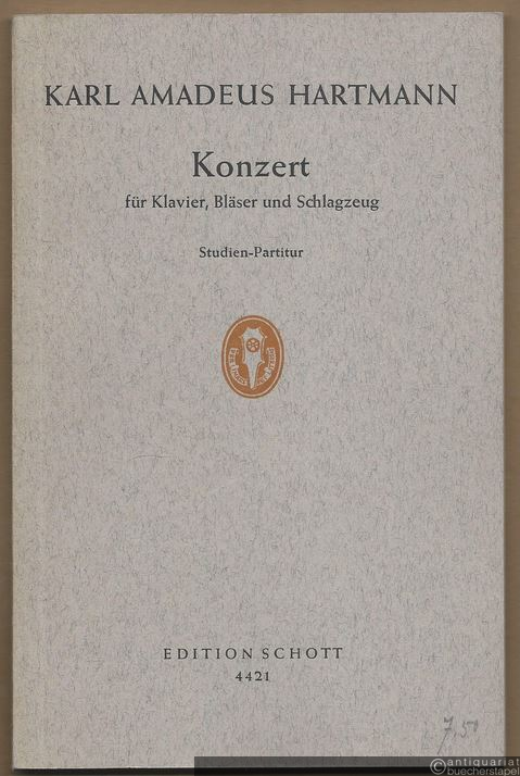  - Konzert für Klavier, Bläser und Schlagzeug (= Edition Schott, Nr. 4421). Studien-Partitur.