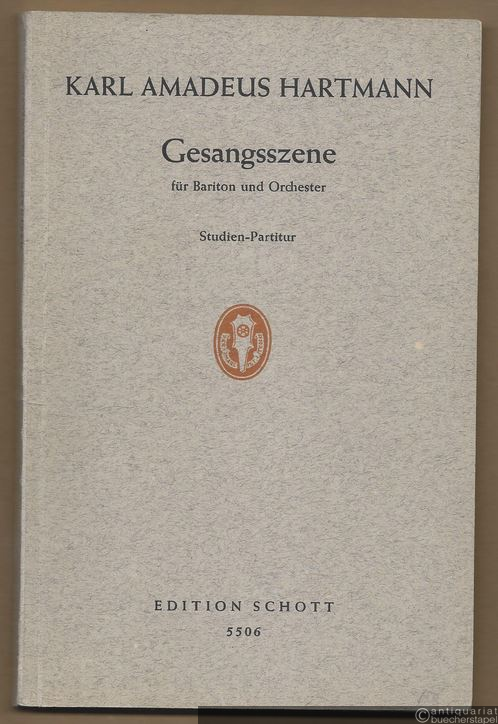  - Gesangsszene für Bariton und Orchester zu Worten aus "Sodom und Gomorrha" von Jean Giraudoux (= Edition Schott, Nr. 5506). Studien-Partitur.
