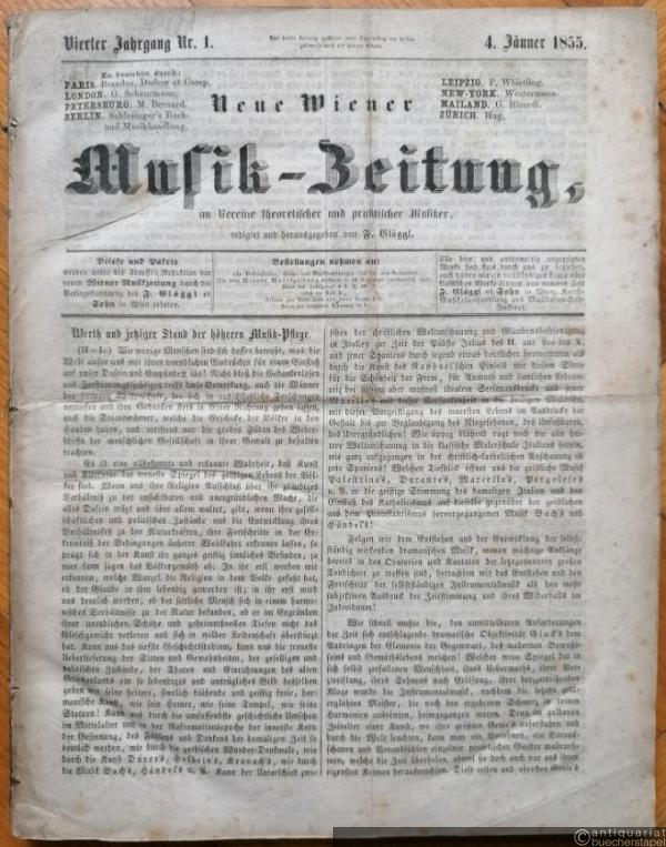  - Neue Wiener Musik-Zeitung. Vierter Jahrgang (1855), Nr. 1-52 [so vollständig].