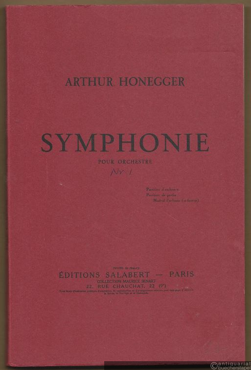  - Symphonie pour orchestre [No. 1]. Partition de poche.