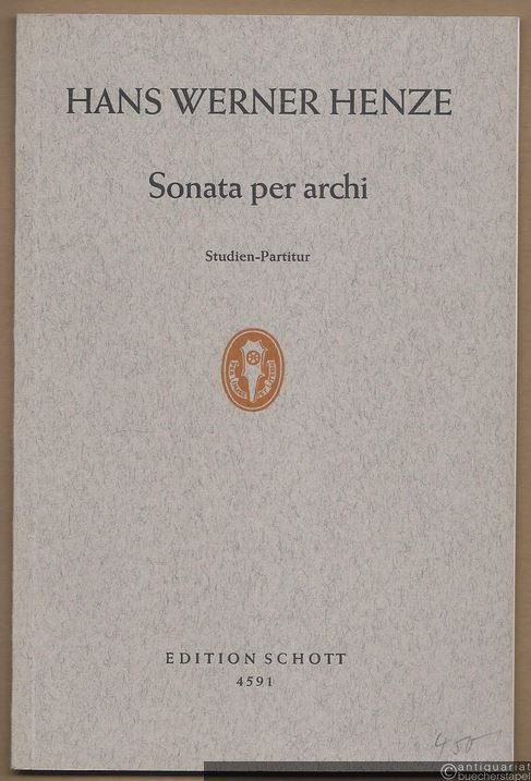  - Sonata per archi (1957/58) (= Edition Schott, Nr. 4591). Studien-Partitur.