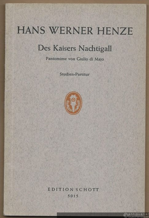  - Des Kaisers Nachtigall (L'Usignolo dell' Imperatore). Pantomime von Giulio di Majo. Frei nach H. Chr. Andersen (1959) (= Edition Schott, Nr. 5015). Studien-Partitur.