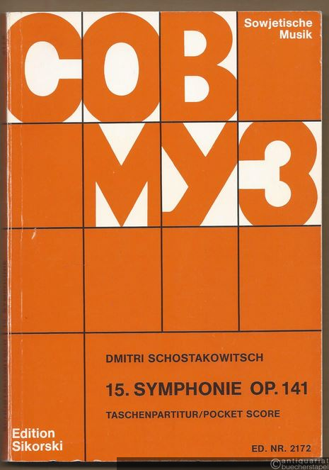  - 15. Symphonie Op. 141 (= Edition Sikorski, Nr. 2172. SOWMUZ). Taschenpartitur / Pocket score.