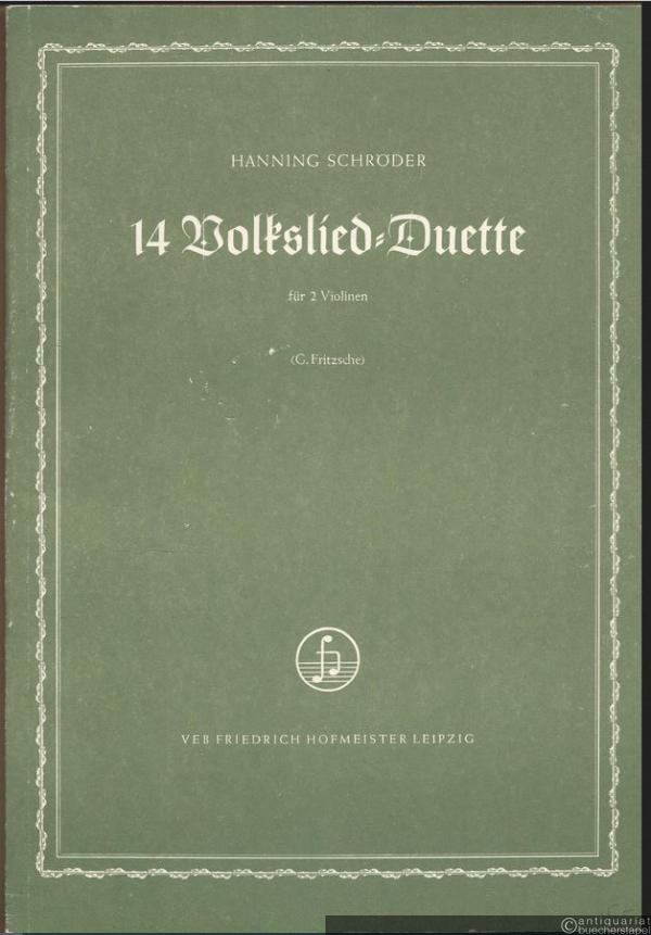  - 14 Volkslied-Duette für zwei Violinen.