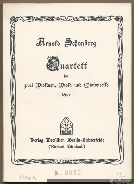  - Quartett für zwei Violinen, Viola und Violoncello, Op. 7.