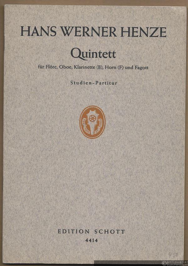 - Quintett für Flöte, Oboe, Klarinette (B), Horn (F) und Fagott (1952) (= Edition Schott, Nr. 4414). Studien-Partitur.