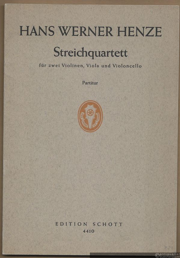  - Streichquartett für zwei Violinen, Viola und Violoncello (= Edition Schott, Nr. 4410). Partitur.