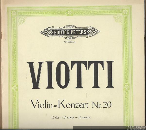  - Violin-Konzert Nr. 20 D-Dur für Violine und Klavier (= Edition Peters, Nr. 2823a). Violine und Klavier.