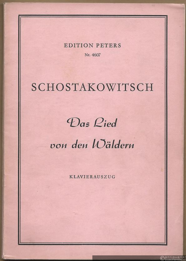  - Das Lied von den Wäldern. Oratorium für Tenor, Baß, Knabenchor, gemischten Chor und Orchester, Op. 81 (= Edition Peters, Nr. 4607). Klavierauszug.