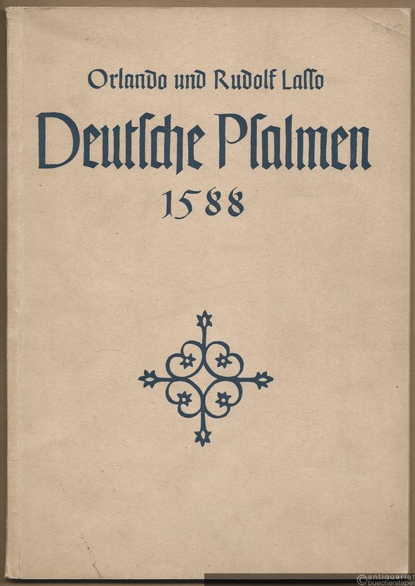  - Geistliche Psalmen mit dreyen stimmen welche mit allain lieblich zu singen sonder auch auff aller hand art Instrumenten zu gebrauchen / Deutsche Psalmen 1588 (= Bärenreiter-Ausgabe 1928).
