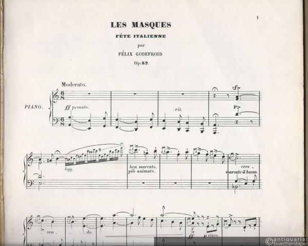  - Les masques. Fete italienne [pour piano] par Felix Godefroid, Op. 52.