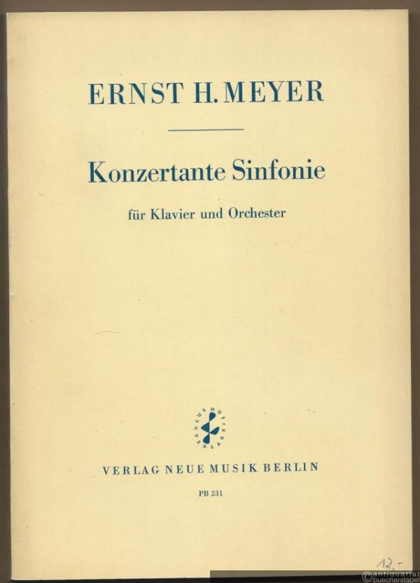  - Konzertante Sinfonie für Klavier und Orchester (= PB 231). Partitur.