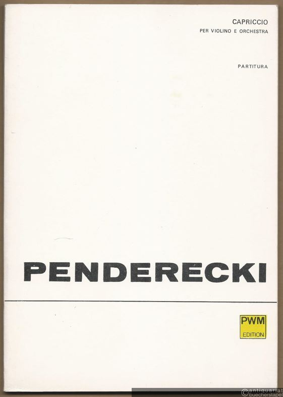 - Capriccio per Violino e Orchestra (1967) (= PWM Edition 6692). Partitura.