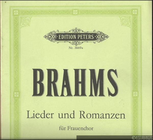  - Zwölf Lieder und Romanzen für Frauenchor a cappella oder mit Klavierbegleitung, Opus 44 Heft 1 (= Edition Peters, Nr. 3669a). Partitur.