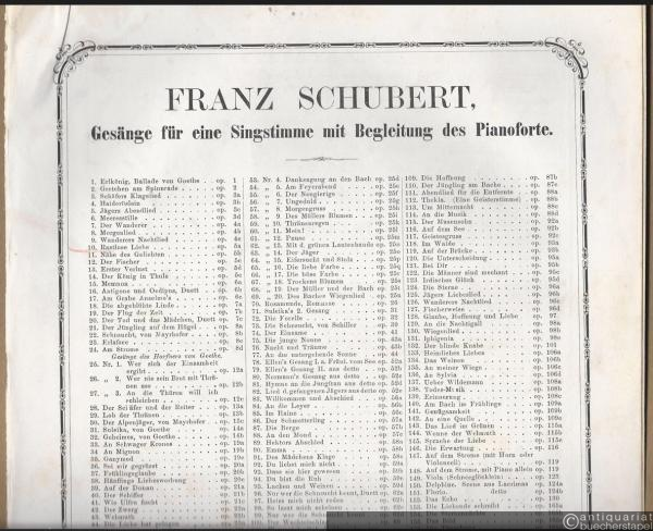  - Rastlose Liebe / Toujours, Op. 5 (= Franz Schubert, Gesänge für eine Singstimme mit Begleitung des Pianoforte, 10). Sopran oder Tenor.