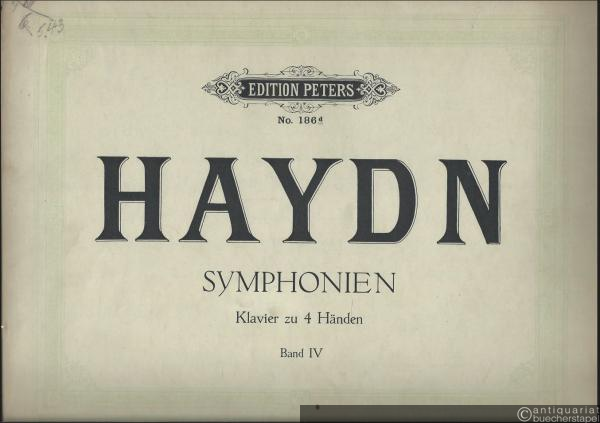  - Haydn Symphonien (19-24) Band IV (= Edition Peters, No. 186a). Klavier zu 4 Händen.