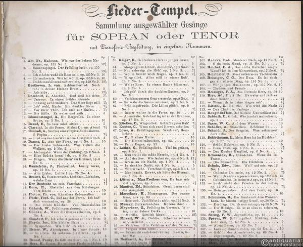 - Das Veilchen (Ein Veilchen auf der Wiese stand) [KV 476]. Musik von W. A. Mozart (= Lieder-Tempel. Sammlung ausgewählter Gesänge für Sopran oder Tenor mit Pianoforte-Begleitung, in einzelnen Nummern, 86).