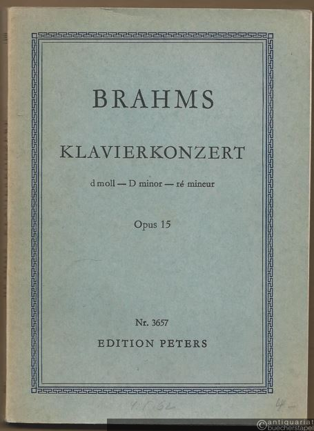  - Klavierkonzert Nr. 1 d-Moll Op. 15 (= Edition Peters, Nr. 3657). Taschenpartitur.