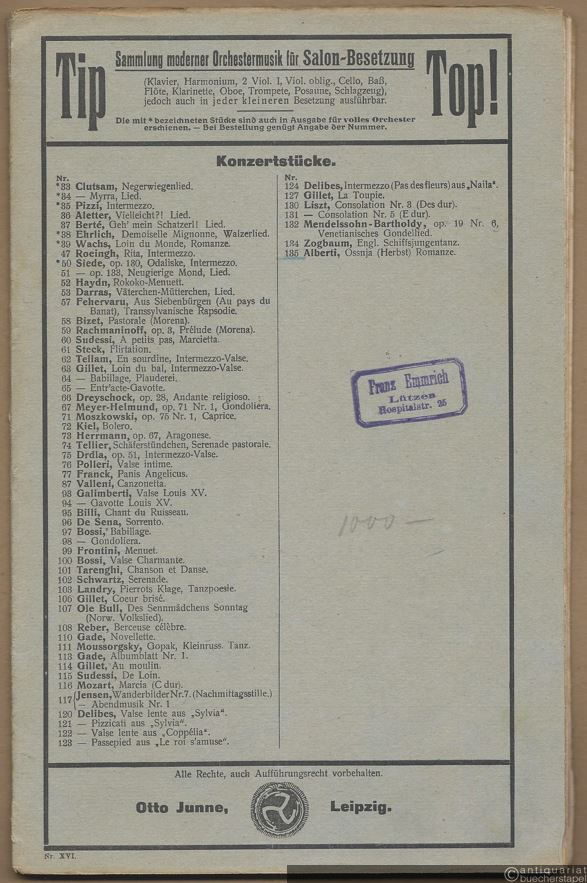  - Ossnja / Herbst. Romanze (= Tip Top. Sammlung moderner Orchestermusik für Salon-Besetzung. Konzertstücke, Nr. 135). Salonorchester. 13 Stimmen.