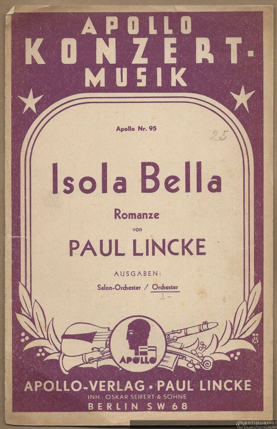  - Isola Bella. Romanze (= Apollo Konzert Musik, Nr. 95). Salon-Orchester. 28 Stimmen.