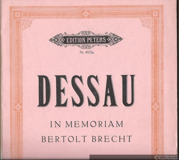  - In memoriam Bertolt Brecht für Orchester (1957) (= Edition Peters, Nr. 4927[a]). Partitur.