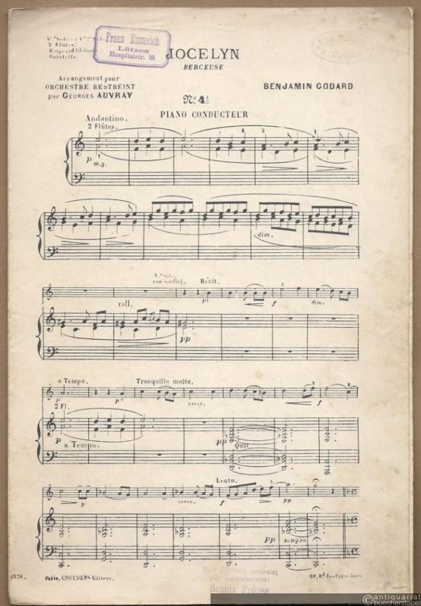  - Jocelyn. Berceuse [Wiegenlied]. Salonorchester. 10 Stimmen.