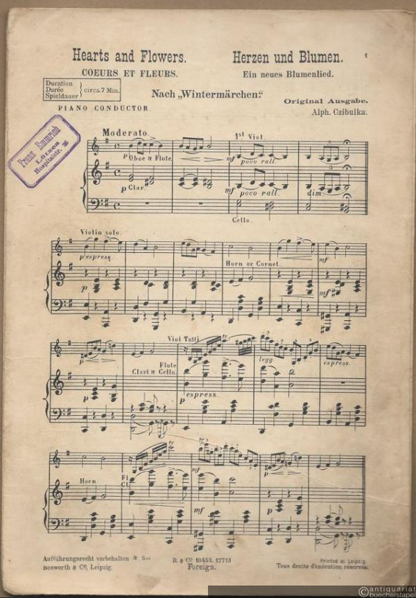  - Herzen und Blumen. Ein neues Blumenlied / Hearts and flowers / Coeurs et fleurs. Nach Wintermärchen (= Bijou-Orchester 179). Salonorchester. 16 Stimmen.