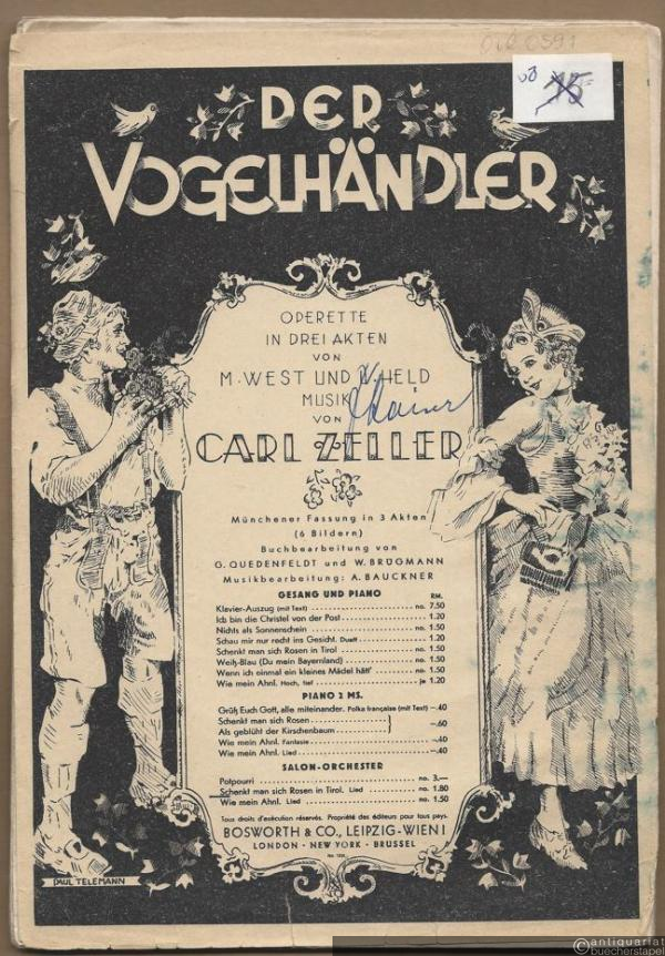  - Schenkt man sich Rosen / Dans le Tyrol il est des fleurs. Lied aus der Operette: Der Vogelhändler. Salonorchester. 8 Stimmen.
