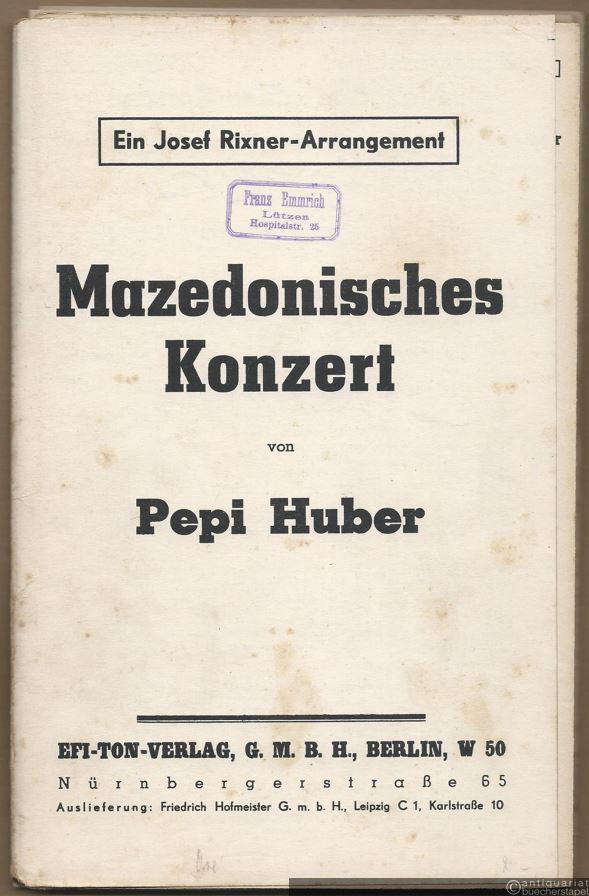  - Mazedonisches Konzert. Salonorchester. 15 Stimmen.