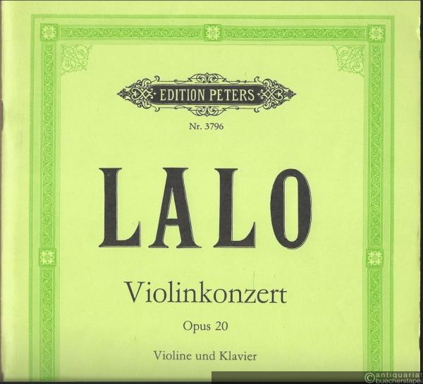  - Konzert für Violine und Orchester, Opus 20 (= Edition Peters, Nr. 3796). Violine und Klavier.