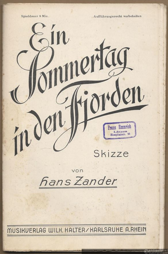 - Ein Sommertag in den Fjorden. Skizze. Salonorchester. 14 Stimmen.