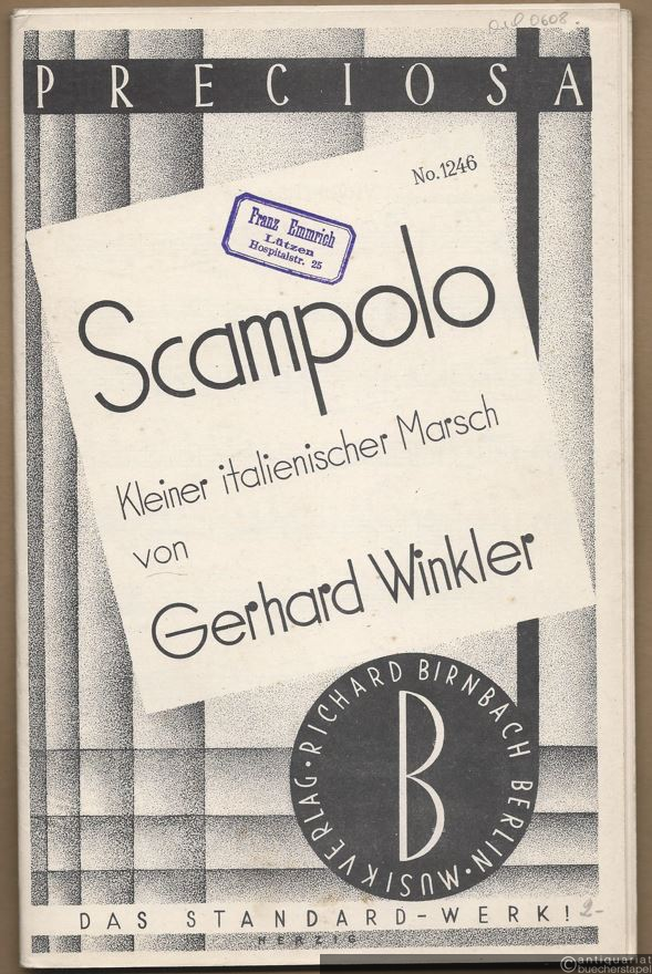  - Scampolo. Kleiner italienischer Marsch (= Preciosa No. 1246). Salonorchester. 13 Stimmen.