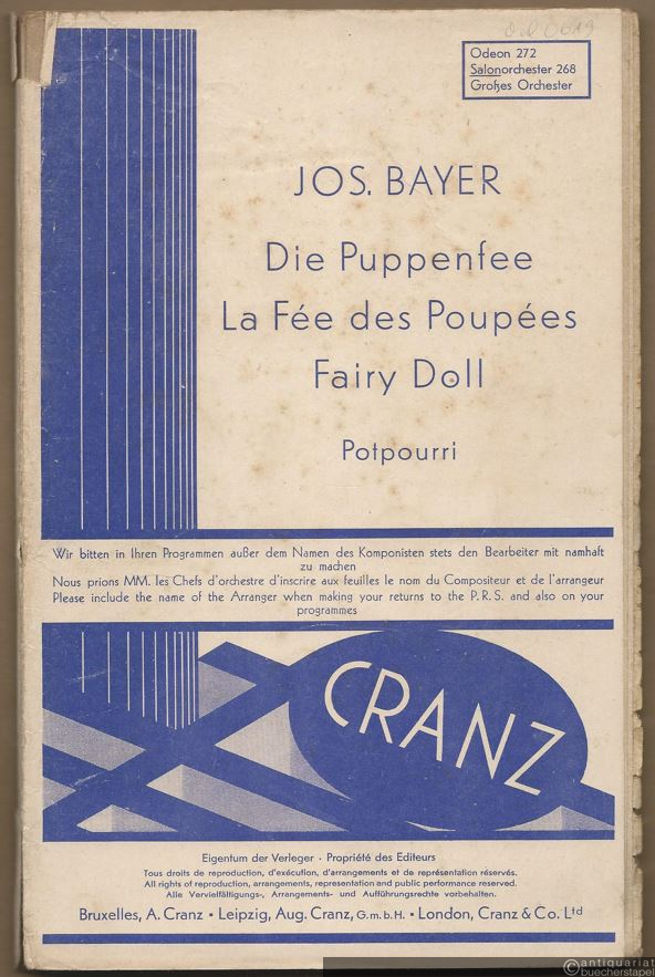  - Die Puppenfee / La fee des poupees / Fairy doll. Potpourri (= Odeon No. 272. Salonorchester No. 268). 13 Stimmen.