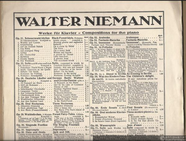  - Singende Fontäne / [The Singing Fontaine]. Nocturne [für Klavier], op. 30 (= Walter Niemann. Werke für Klavier - Compositions for the piano).