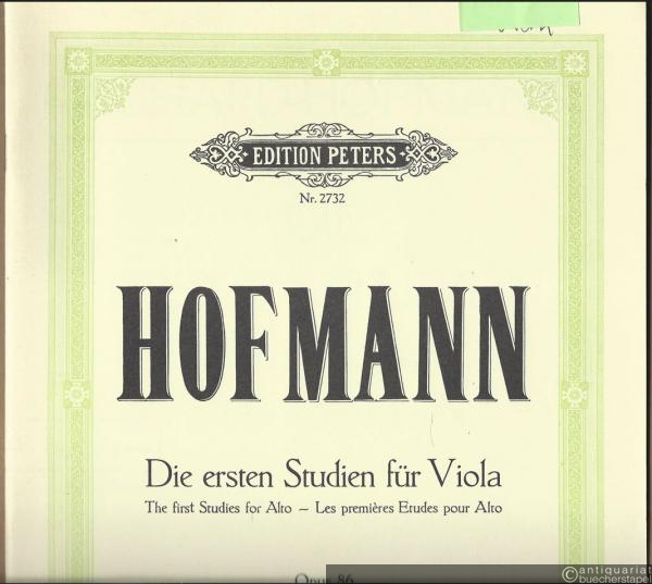  - Die ersten Studien für Viola in der ersten Lage, Opus 86 / The first Studies for Alto / Les premieres Etudes pour Alto (= Edition Peters, Nr. 2732).