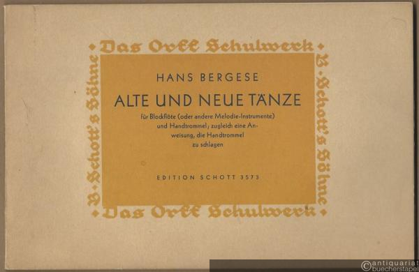  - Alte und neue Tänze für Blockflöte (oder andere Melodieinstrumente) und Handtrommel, zugleich eine Anweisung, die Handtrommel zu schlagen (= Das Orff Schulwerk. Edition Schott, Nr. 3573).