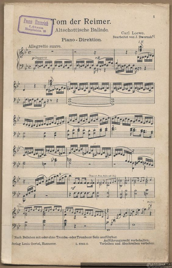  - Tom der Reimer. Altschottische Ballade. Salonorchester. 13 Stimmen.