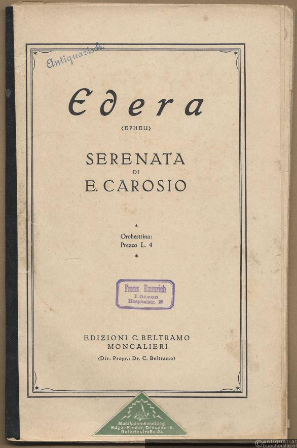  - Edera (Epheu). Serenata. Salonorchester. 13 Stimmen.