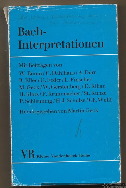  - Bach-Interpretationen (= Kleine Vandenhoeck-Reihe 291 S).