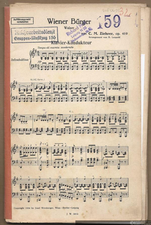  - Wiener Bürger, Op. 419. Walzer. Salonorchester. 13 Stimmen.