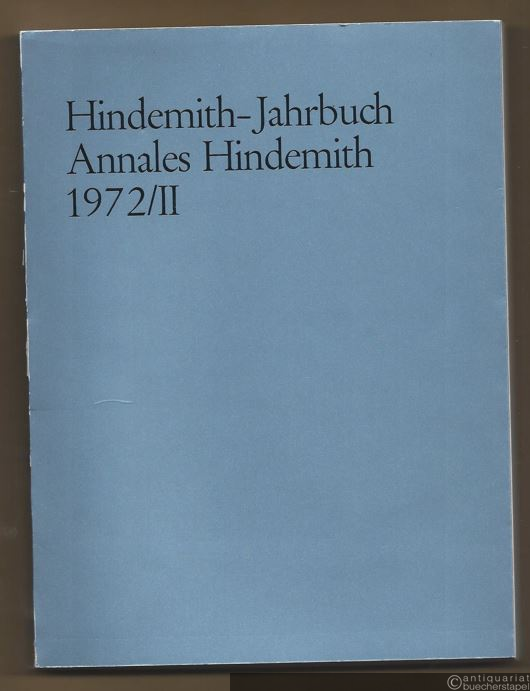  - Hindemith-Jahrbuch. Annales Hindemith 1972/II.