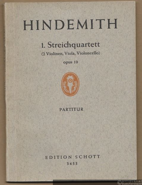  - 1. Streichquartett für 2 Violinen, Viola und Violoncello op. 10 (= Edition Schott, Nr. 3433). Partitur.