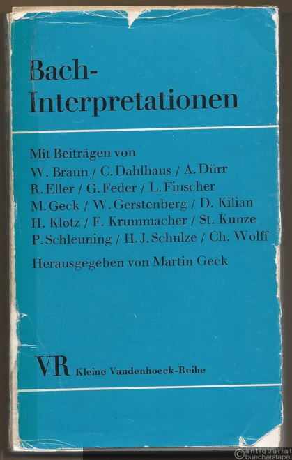  - Bach-Interpretationen (= Kleine Vandenhoeck-Reihe 291 S).