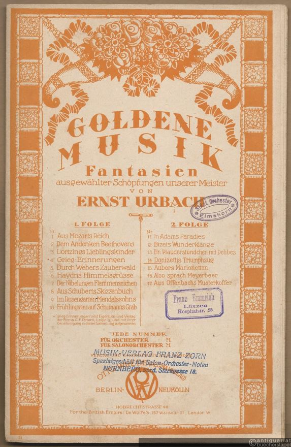  - Donizettis Triumphzug. Fantasie (= Goldene Musik. Fantasien ausgewählter Schöpfungen unserer Meister von Ernst Urbach, 2. Folge, Nr. 14). Salonorchester. 13 Stimmen.