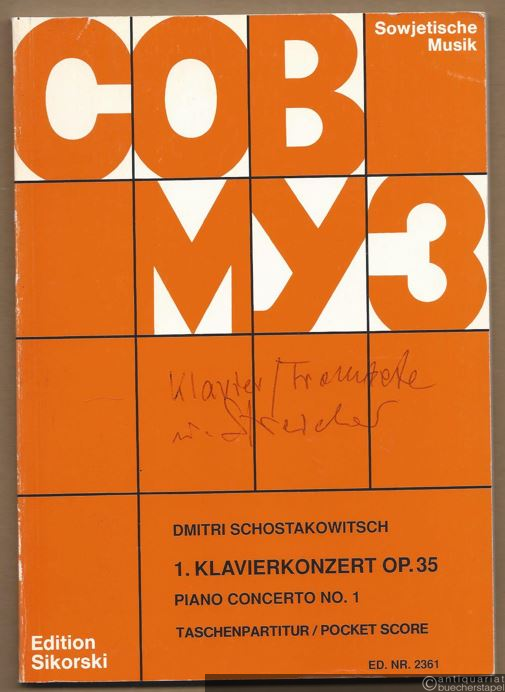  - 1. Klavierkonzert Op. 35 / Piano Concerto No. 1 (= Edition Sikorski, Nr. 2361. SOWMUZ). Taschenpartitur / Pocket score.