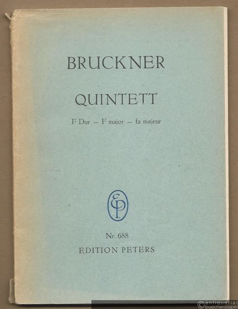  - Quintett F Dur - F major - fa majeur für zwei Violinen, zwei Violen und Violoncell (= Edition Peters, Nr. 688) [Taschenpartitur].
