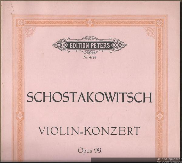  - Konzert für Violine und Orchester, Opus 99 (= Edition Peters, Nr. 4728). Violine und Klavier.